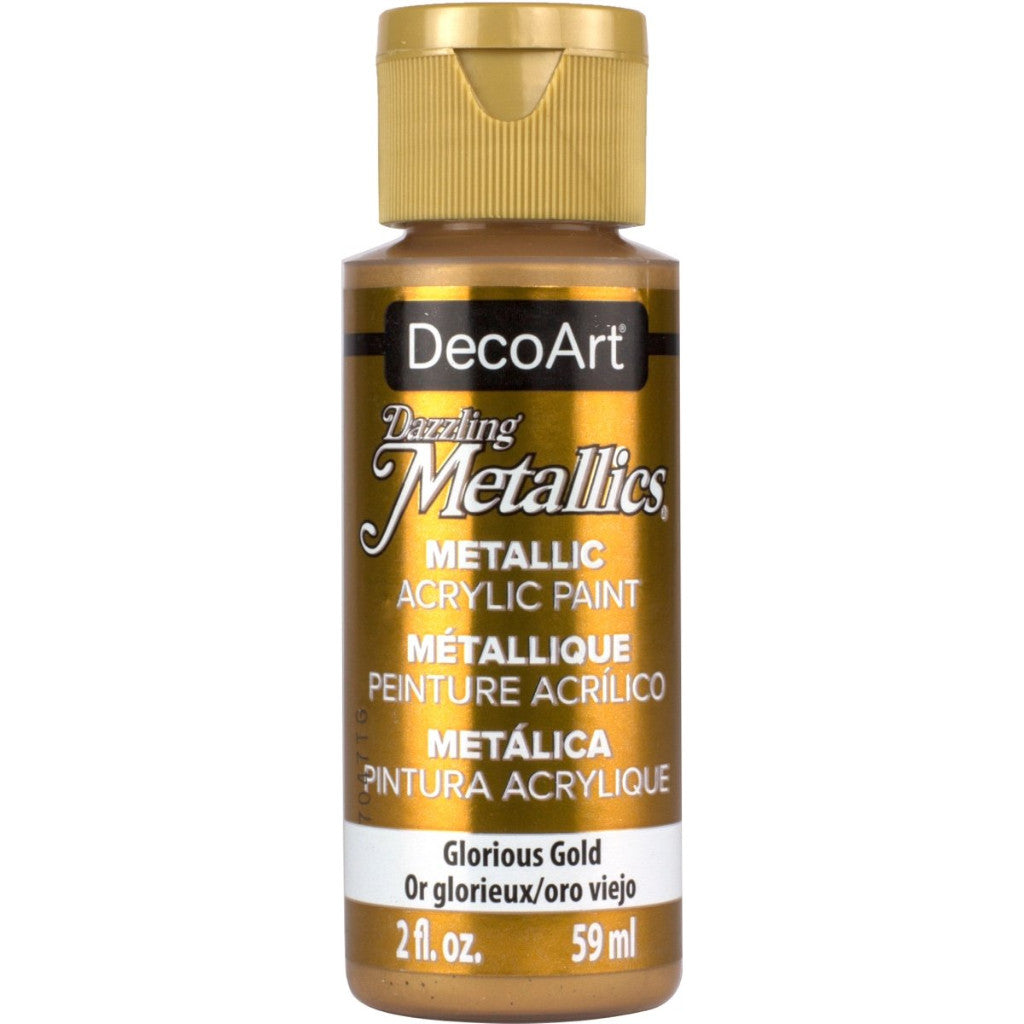 DecoArt Dazzling metallic 2oz bottle in Glorious Gold