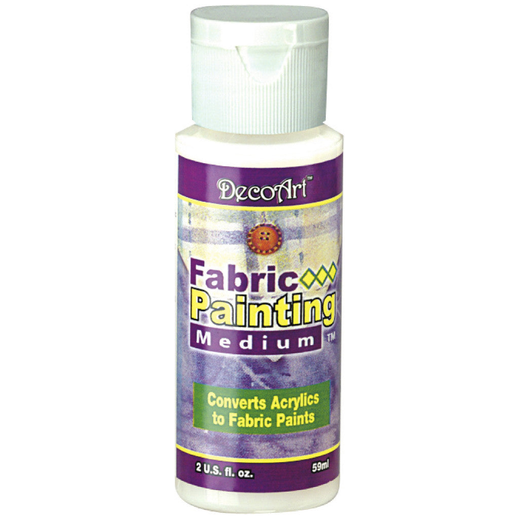 Turn acrylic paints into washable, permanent paint for fabric.   Add to acrylics to improve the bond to the fabric and helps prevent cracking, peeling, and fading.