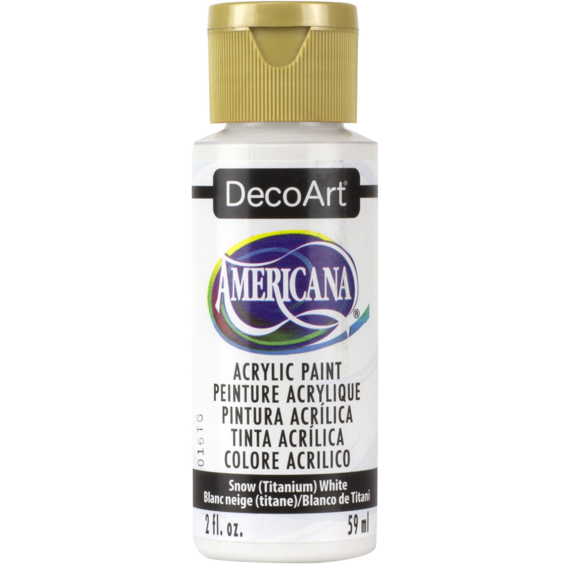 DecoArt American acrylic in Snow (Titanium) White - perfect for Folk Art painting 