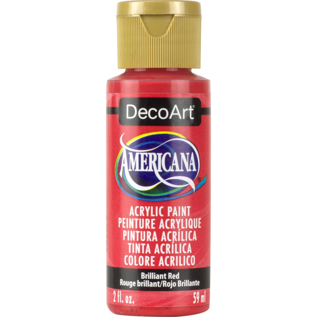 DecoArt Americana acrylic in Brilliant Red - perfect for Folk Art painting 