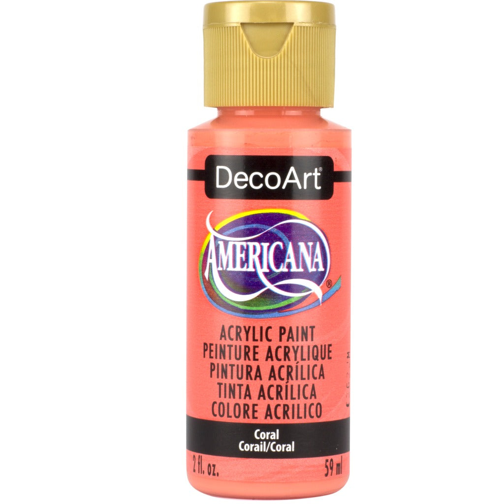 DecoArt Americana acrylic in Coral - perfect for Folk Art painting 