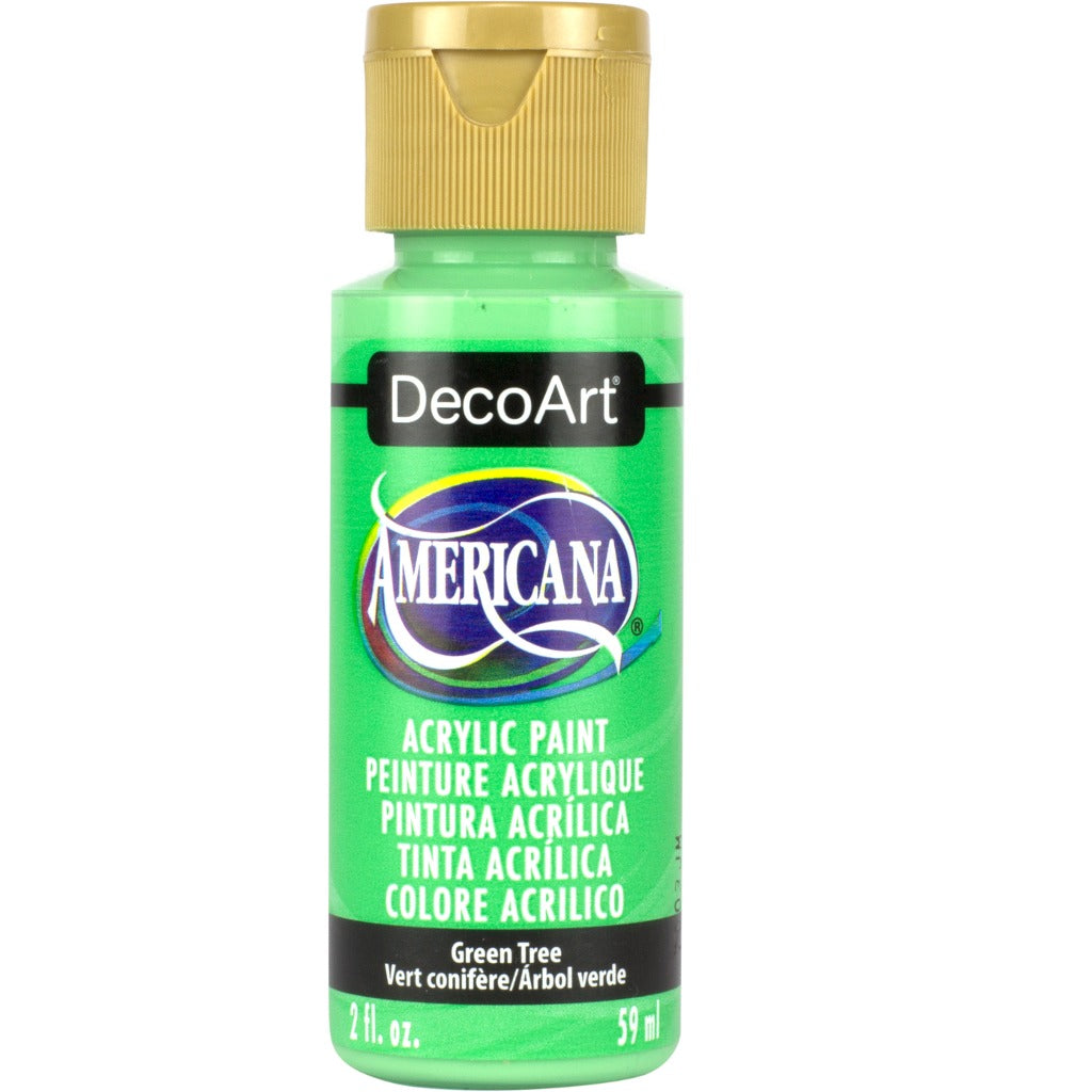 DecoArt American acrylic paint in Green Tree - perfect for Folk Art painting 
