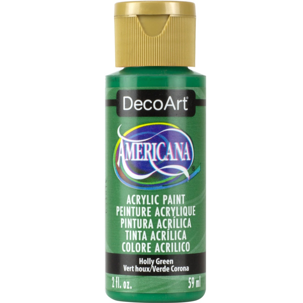DecoArt Americana acrylic in Holly Green, perfect for Folk Art painting